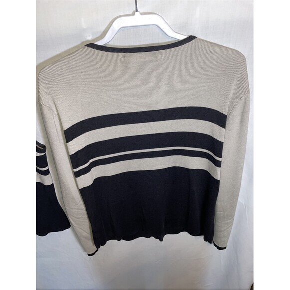 Geoffrey Beene Light Cardigan With Camisole Women’s Size Medium Black Beige - Picture 8 of 12